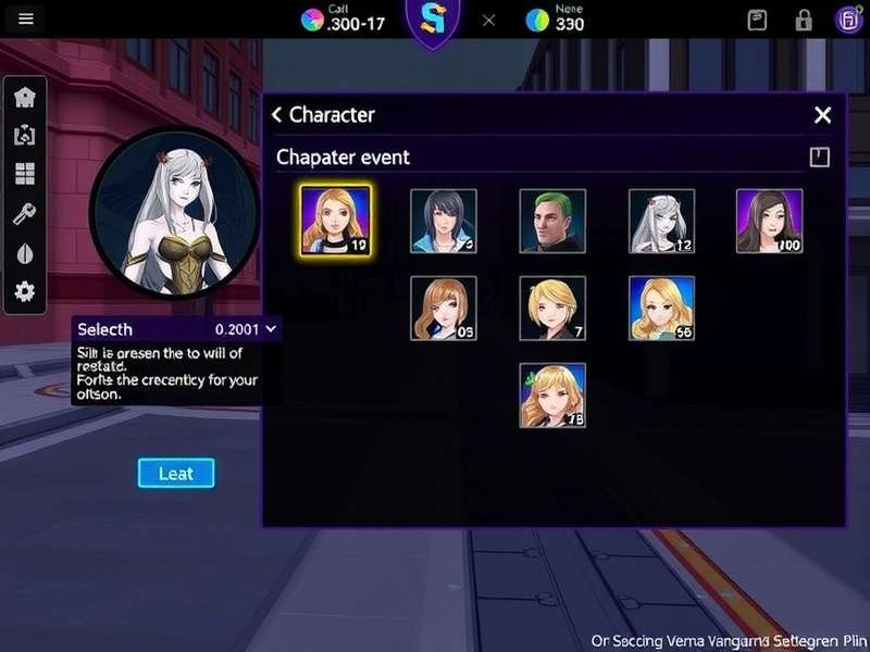Verna Vanguards Character Selection Screen